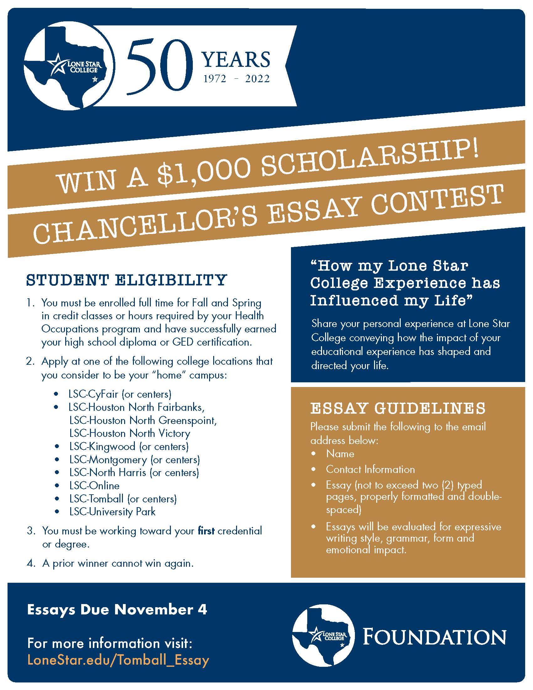 Chancellor's Essay Contest 2022